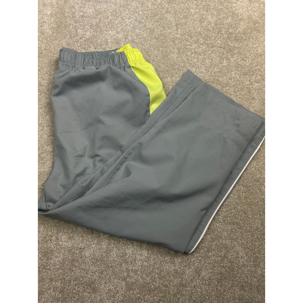 Reebok Colorblock Track Pants M Gray Yellow Piping Sporty Athleisure Gorpcore